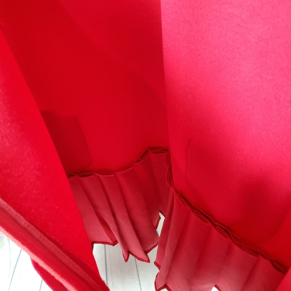 Vtg 60s Pleated Drop Waist Dress Red Pink Sz S/M - Picture 7 of 8